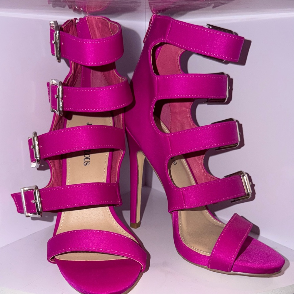 Stylish Pink Strappy Heels